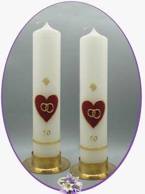 Lumanari nunta de aur Love Hearts