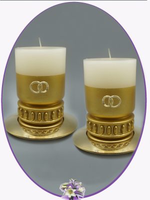 Lumanari nunta de aur Golden Rings