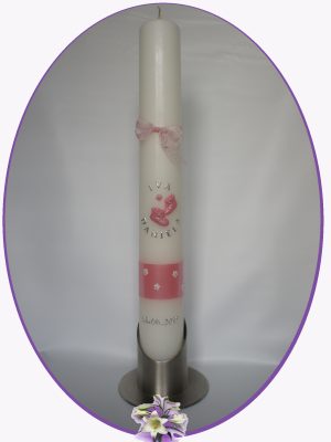 Lumanare de botez Pink Ribbon