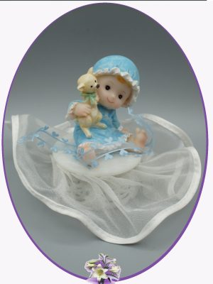 Figurina tort botez, Baietel cu catelus sau purcelus norocos