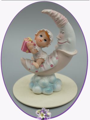 Figurine tort botez, Fetita sau baietel pe luna