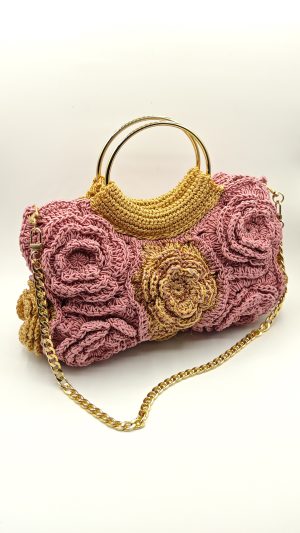 Rose, geanta unicat handmade, crosetata de mana